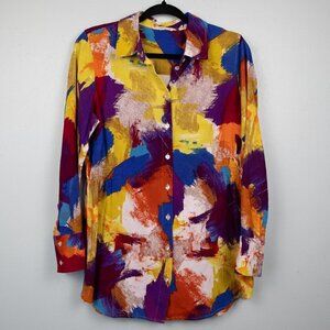 Soft Surroundings multi color button down shirt-M